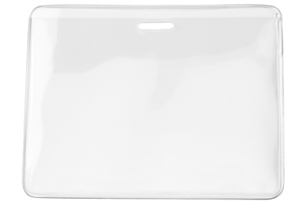 4.00" W x 3.08" H - Horizontal Clear Vinyl Badge Holder (Blank) 1
