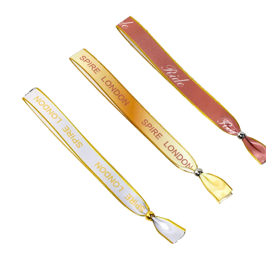 Full Color Metallic Edge Satin Cloth Wristbands 3
