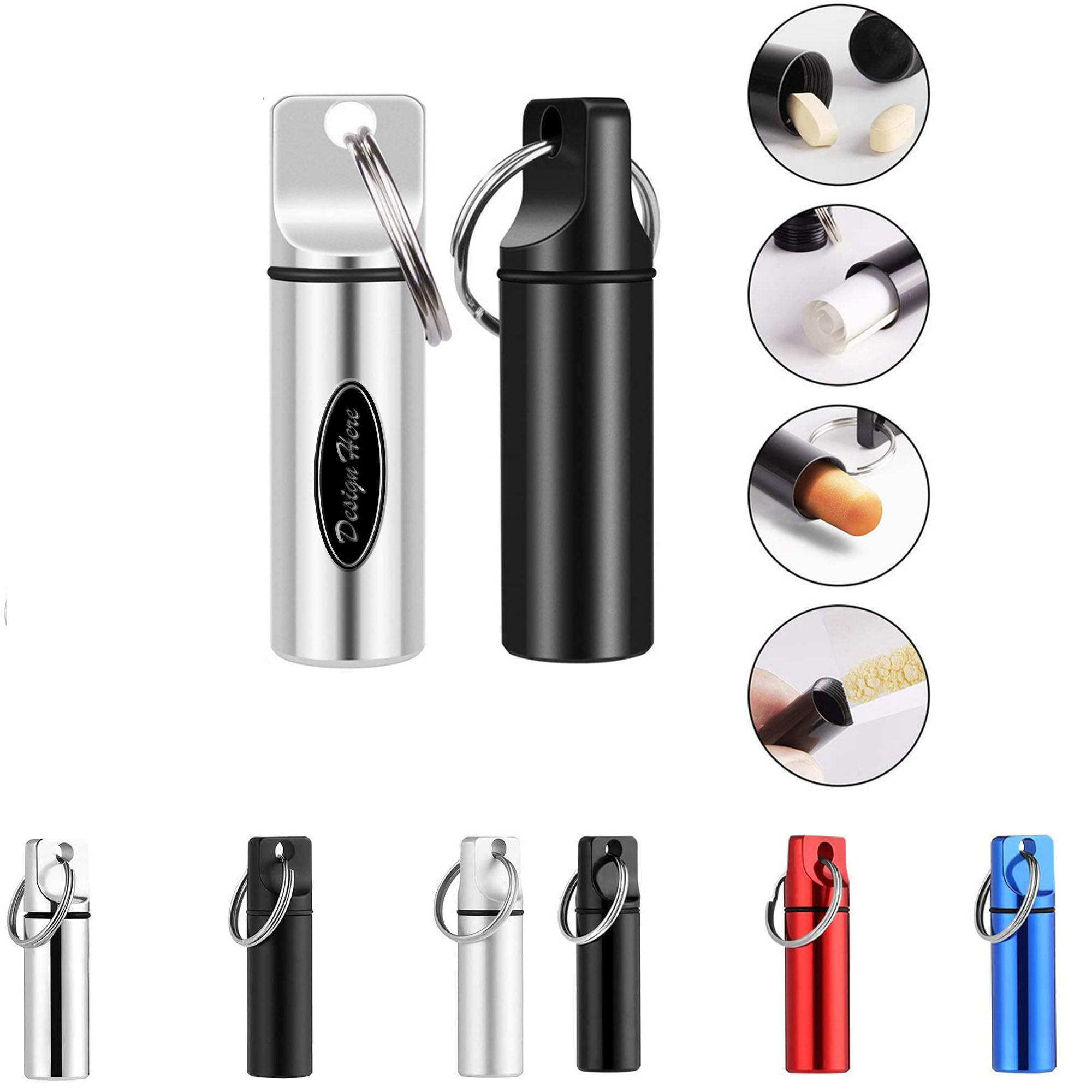 Portable Pill Box Keychain 1