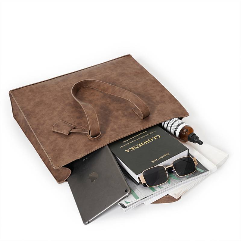 PU Leather Women Tote Bag, custom tote bag with logo imprint 3