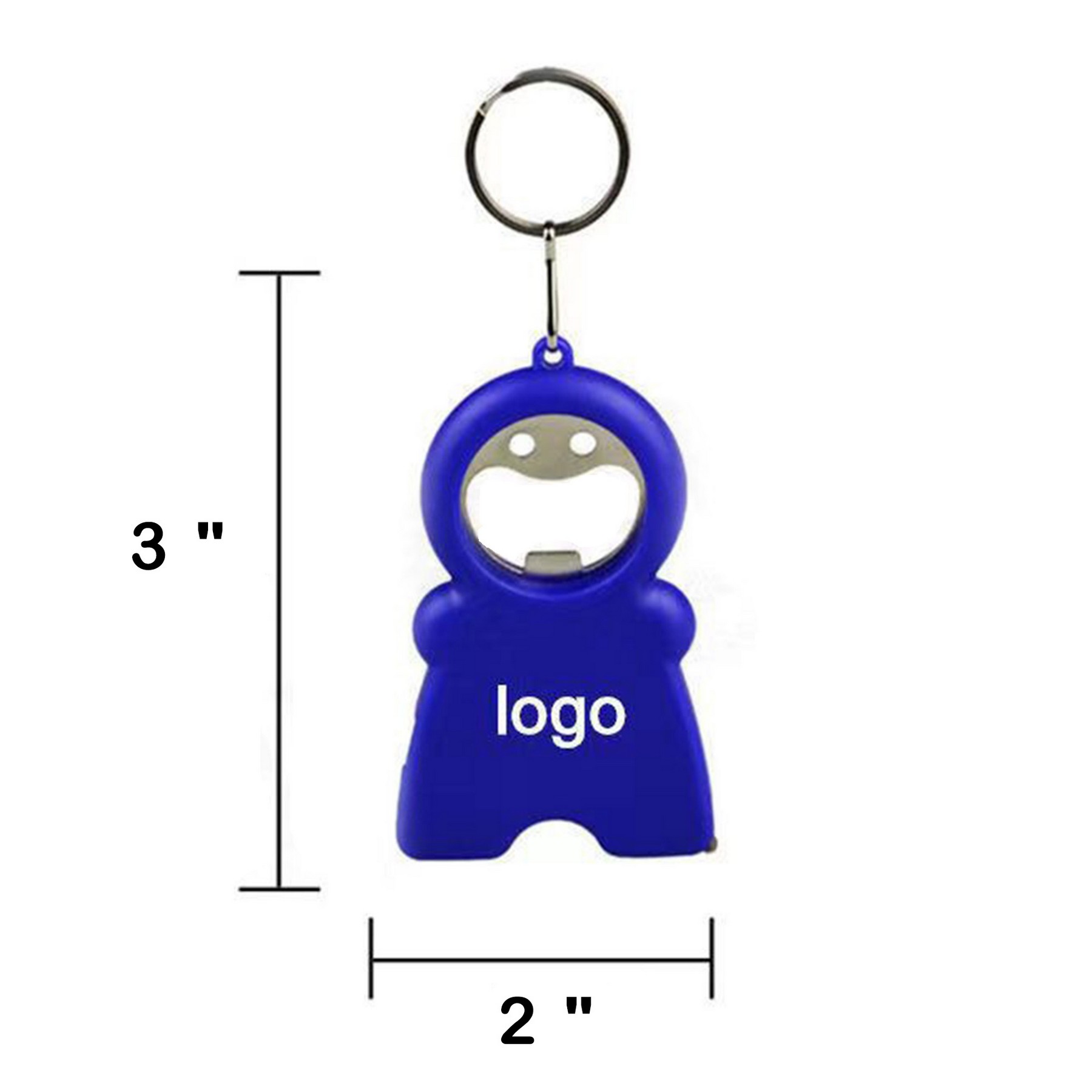 Cute Bottle Opener Keychain with Light and Tape Measure 3