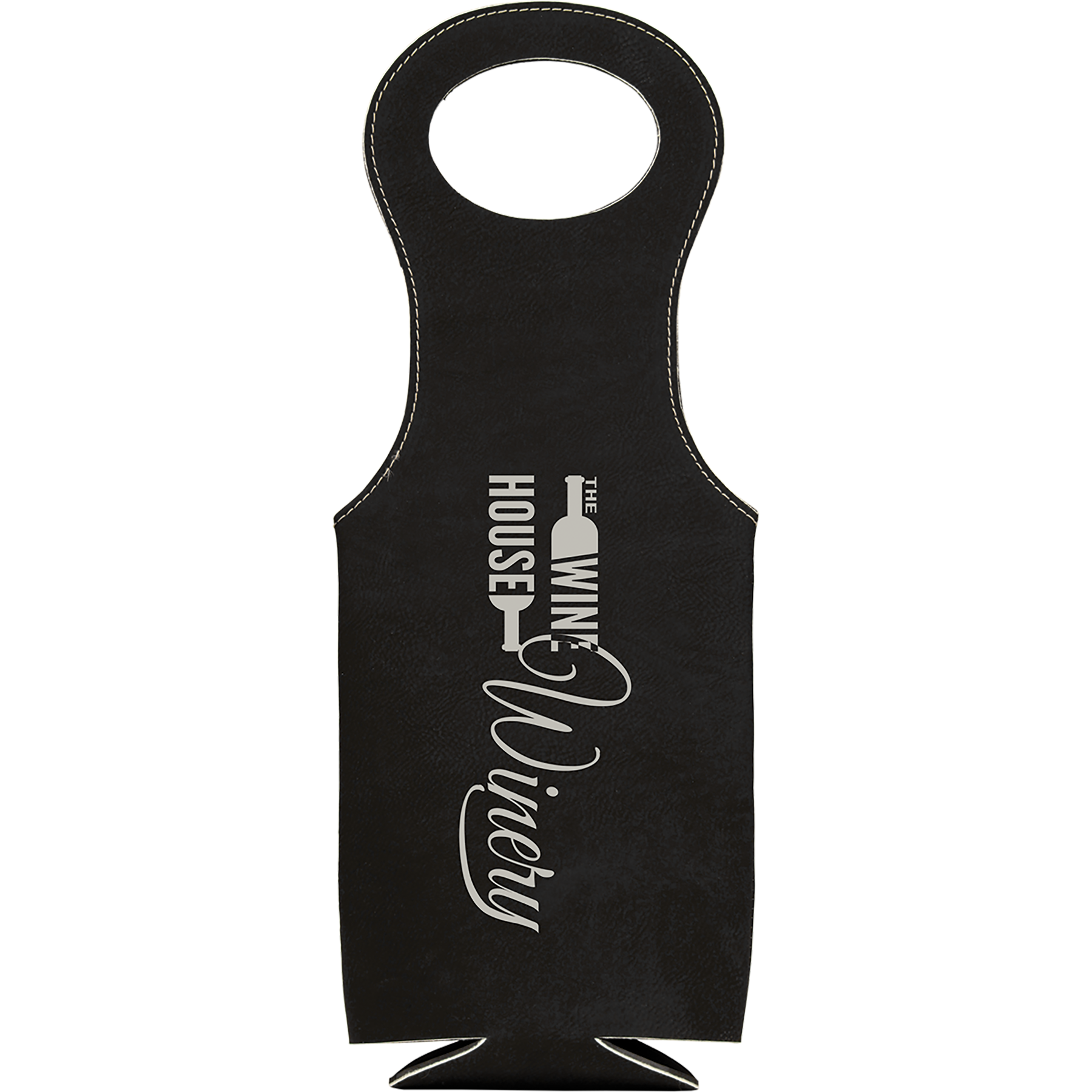 Laser Engraved Leatherette Wine Bag 3