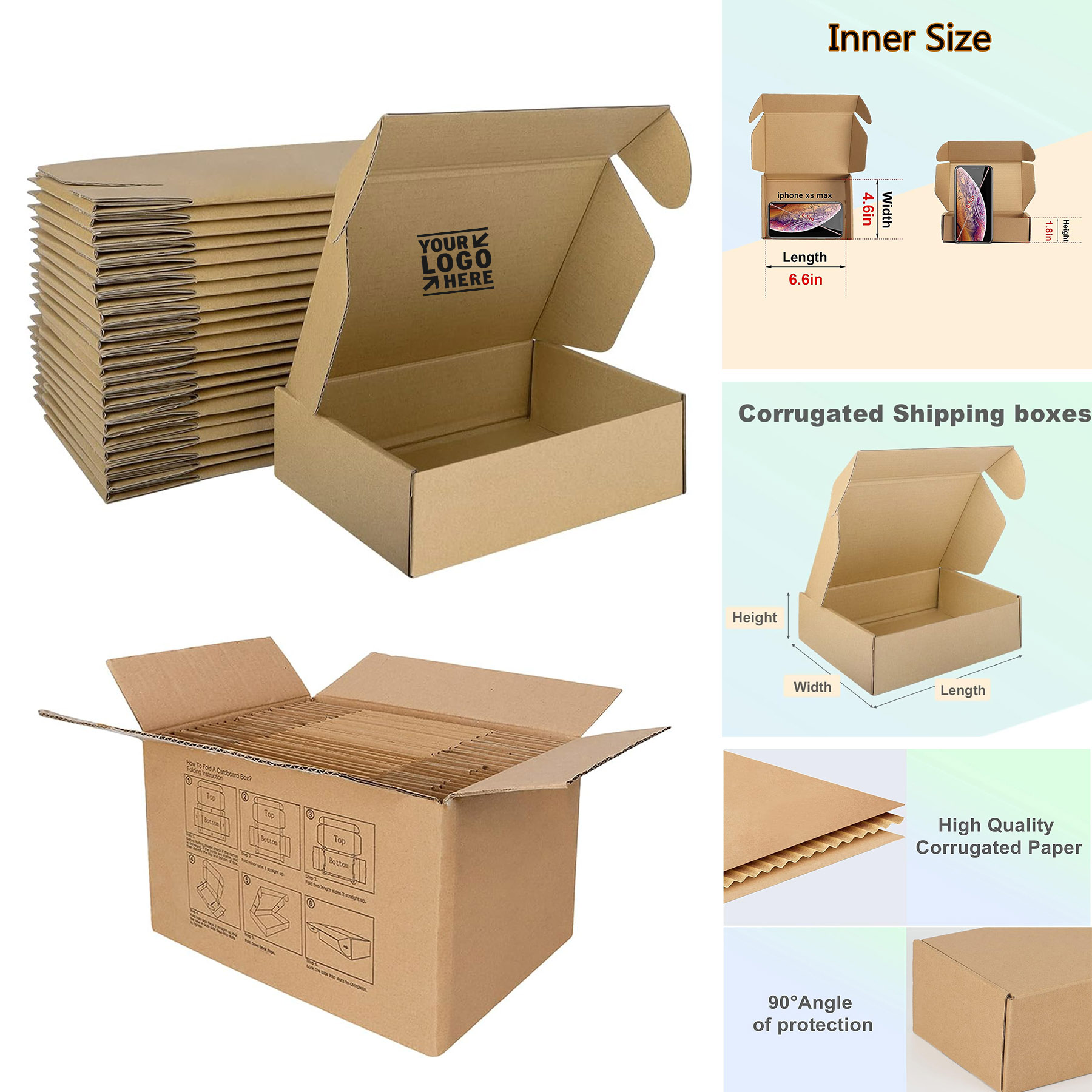 7x5x2 Inches Crush Resistant Corrugated Shipping Cardboard Box for Packing Literature Mailer 2