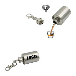 1oz Bottle Shape Stainless Steel Flask With Key Chain 7