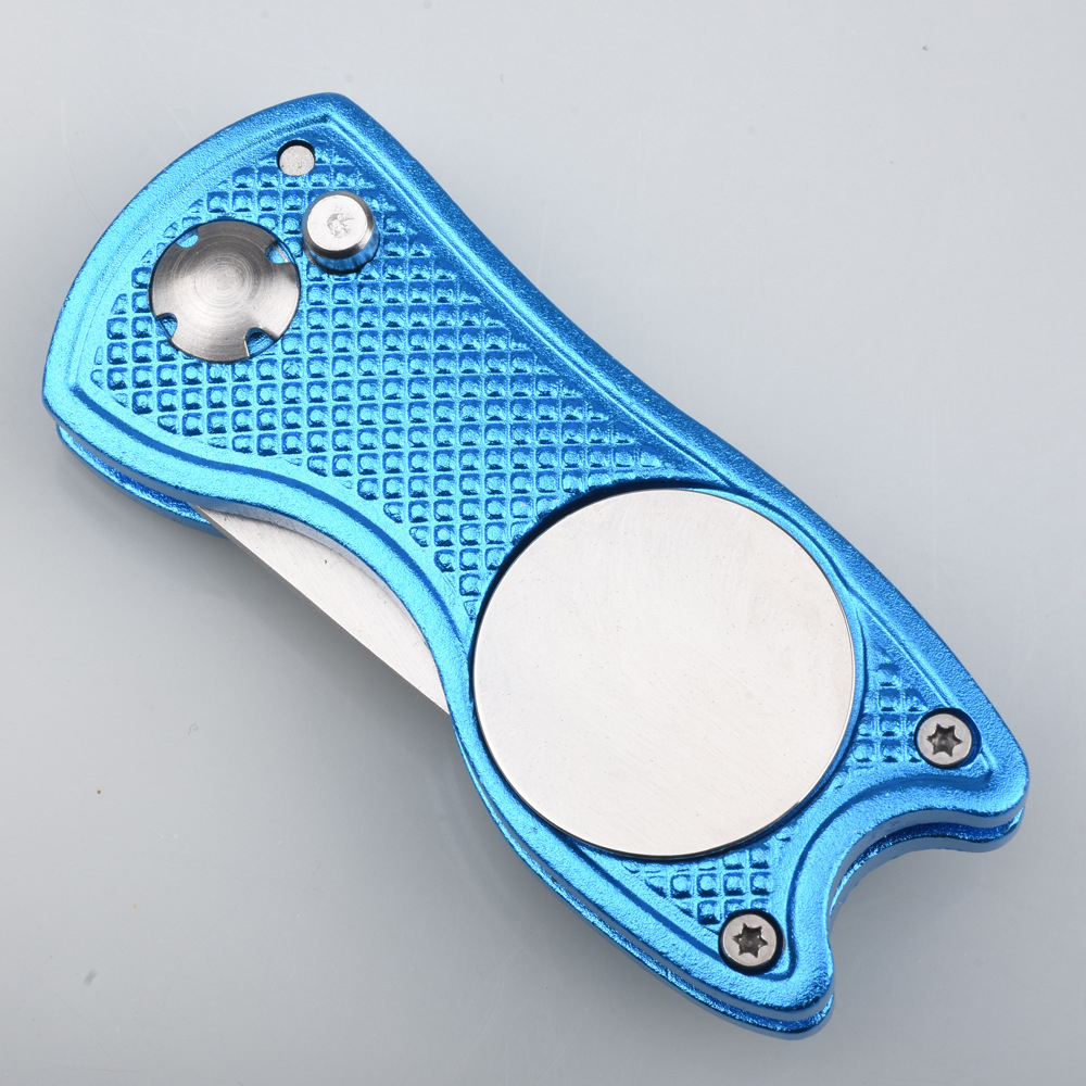 Aluminum Alloy Foldable Golf Divot Tool W/ Metal Prongs And Magnetic Ball Marker 5