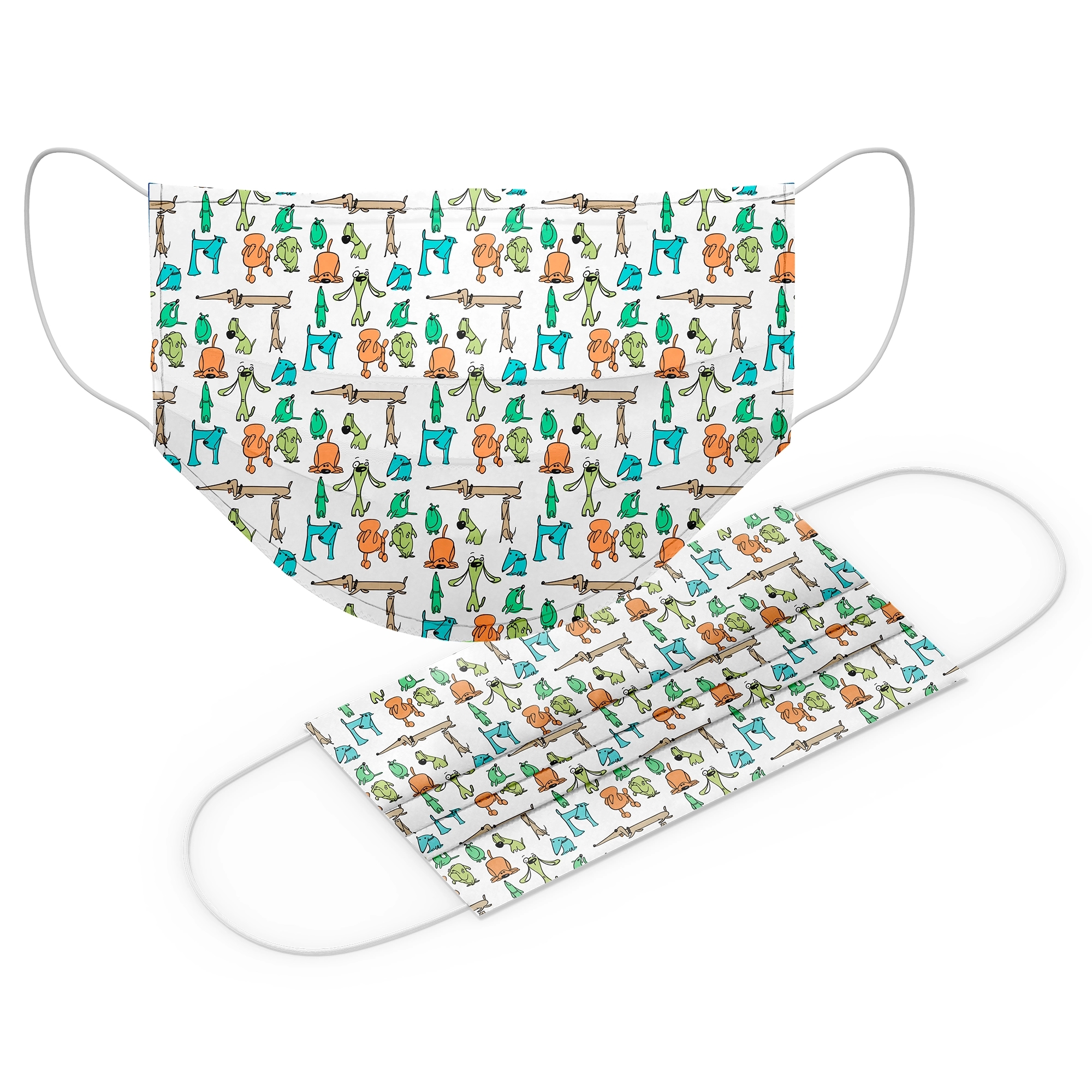 Color Dogs McDreamy Face Mask for Kids. Fully Sublimated 2