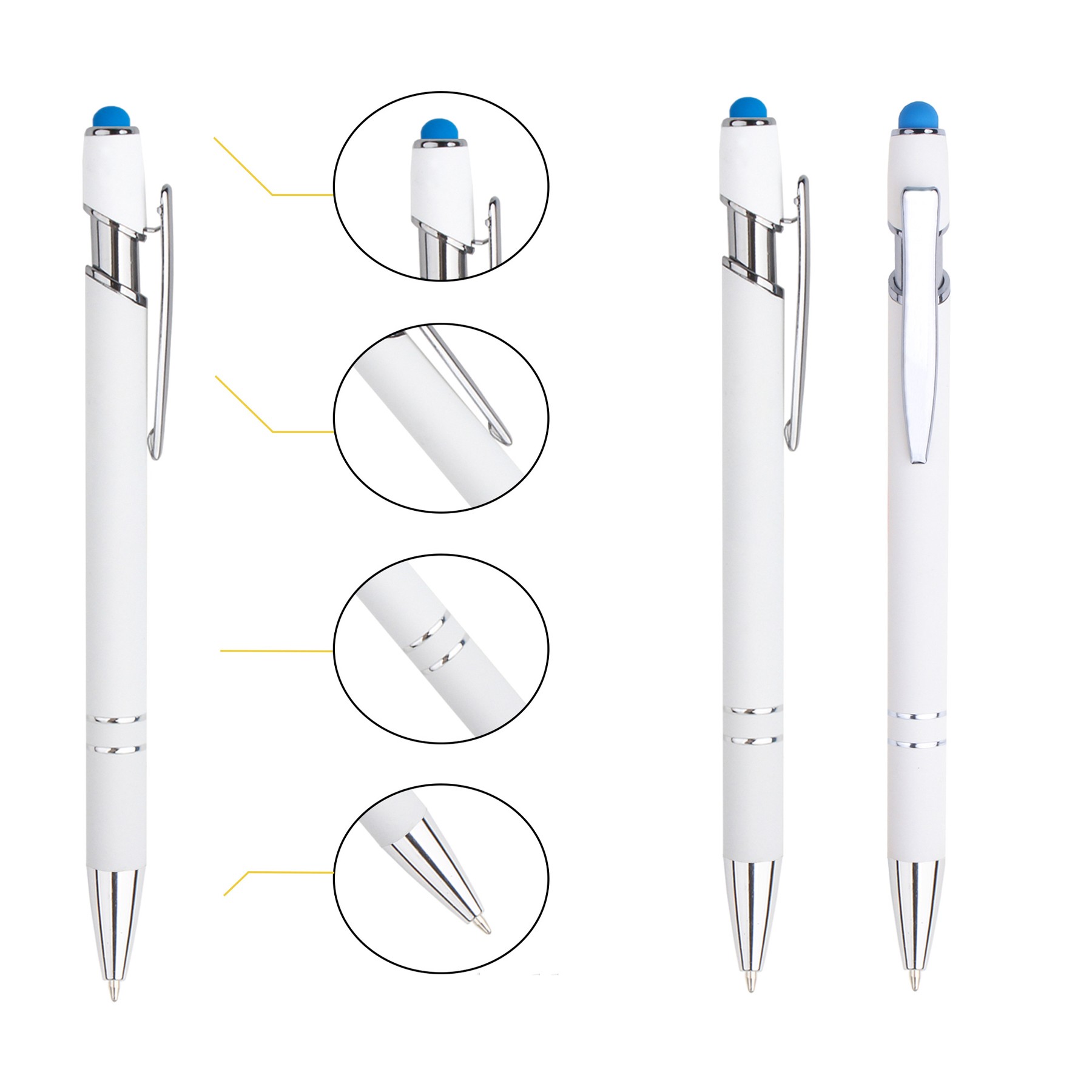 Touchable Metal Aluminum Barrel Click Action Ballpoint Pen 3