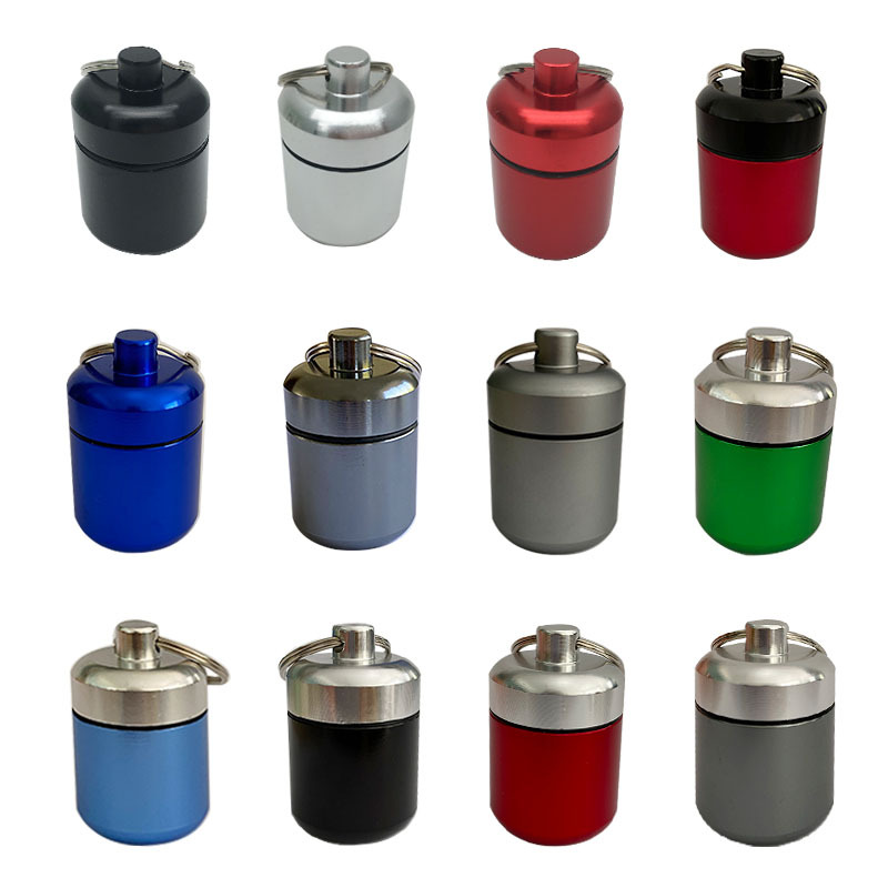 Aluminum Alloy Medicine Pill Box Case Container Keychain 2