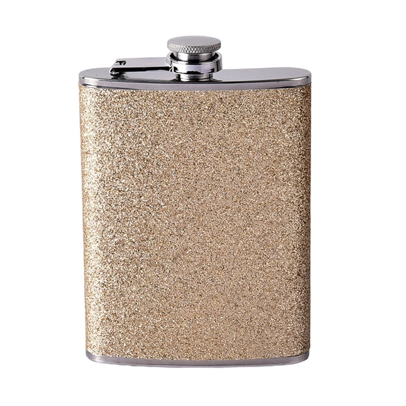 6Oz Colorful Glitter Coating Wine Flask For Women Men 5