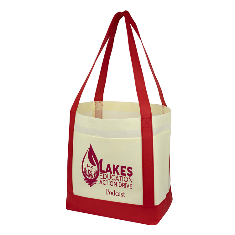 18"W x 12"H x 7" Gusset - "THE CRUISER" Faux Canvas 3-Pocket Value Tote 37