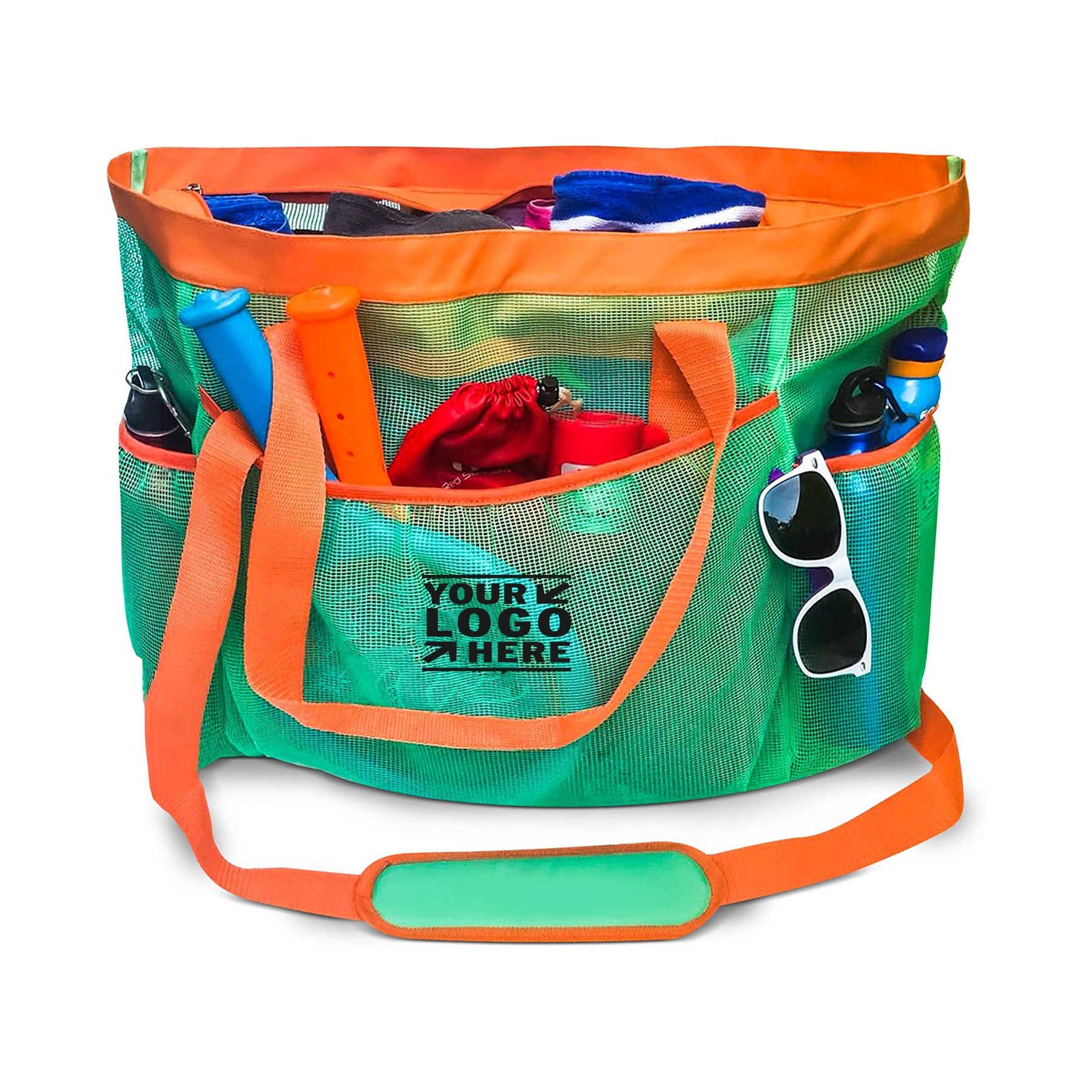 24 x 7.8 x 16.5 Inches Red Mesh beach Bag 2