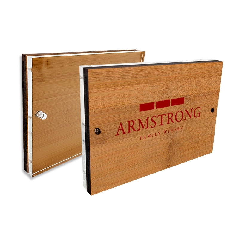 Custom Laser Etched Bamboo Desk Plaque Frame 5