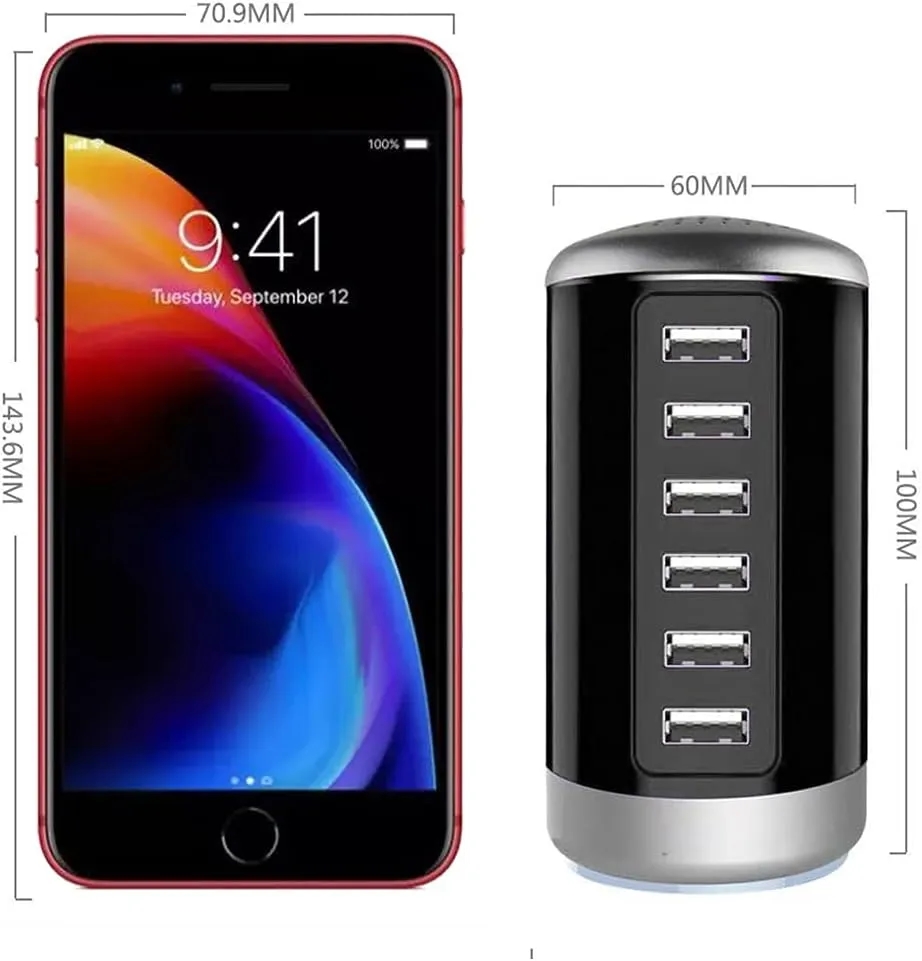 30W 6-Port USB Charging Station 3