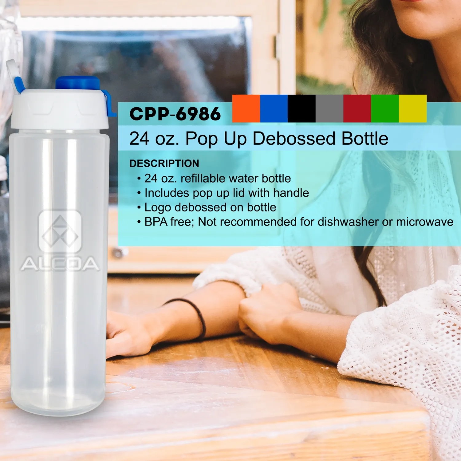 24 oz. Pop Up Debossed Bottle 6