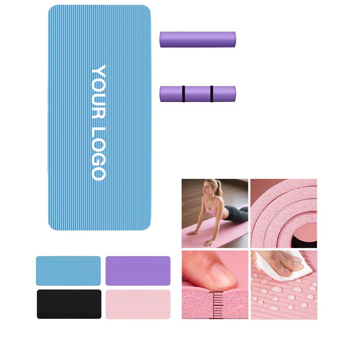 Thick NBR Yoga Mat with Non Slip Textured Surface 5