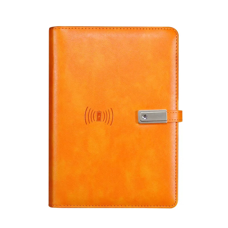 PU Leather Notebook W/ 8000mAh Wireless Charging Power Bank 1