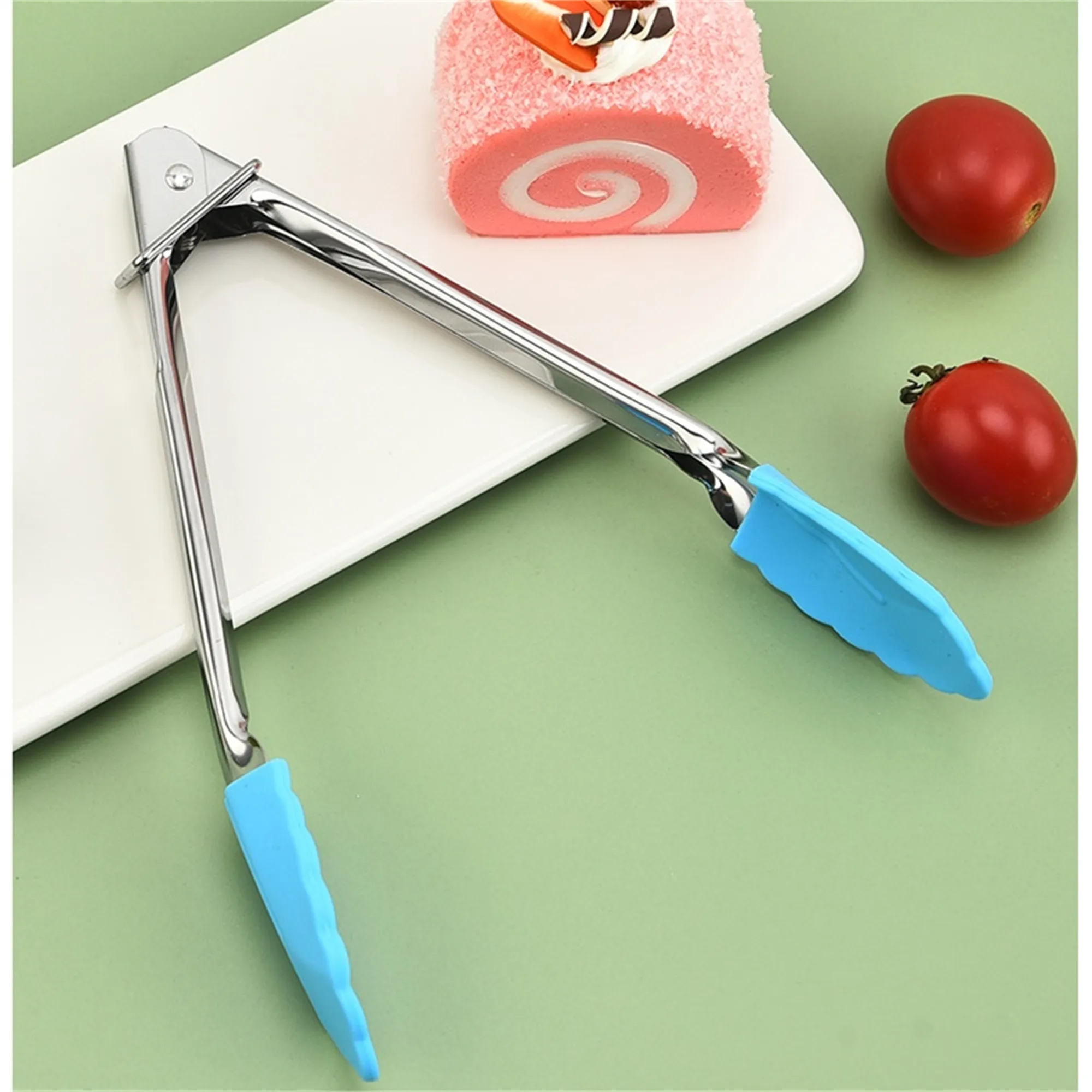 7" BBQ Silicone Tip Tongs 15