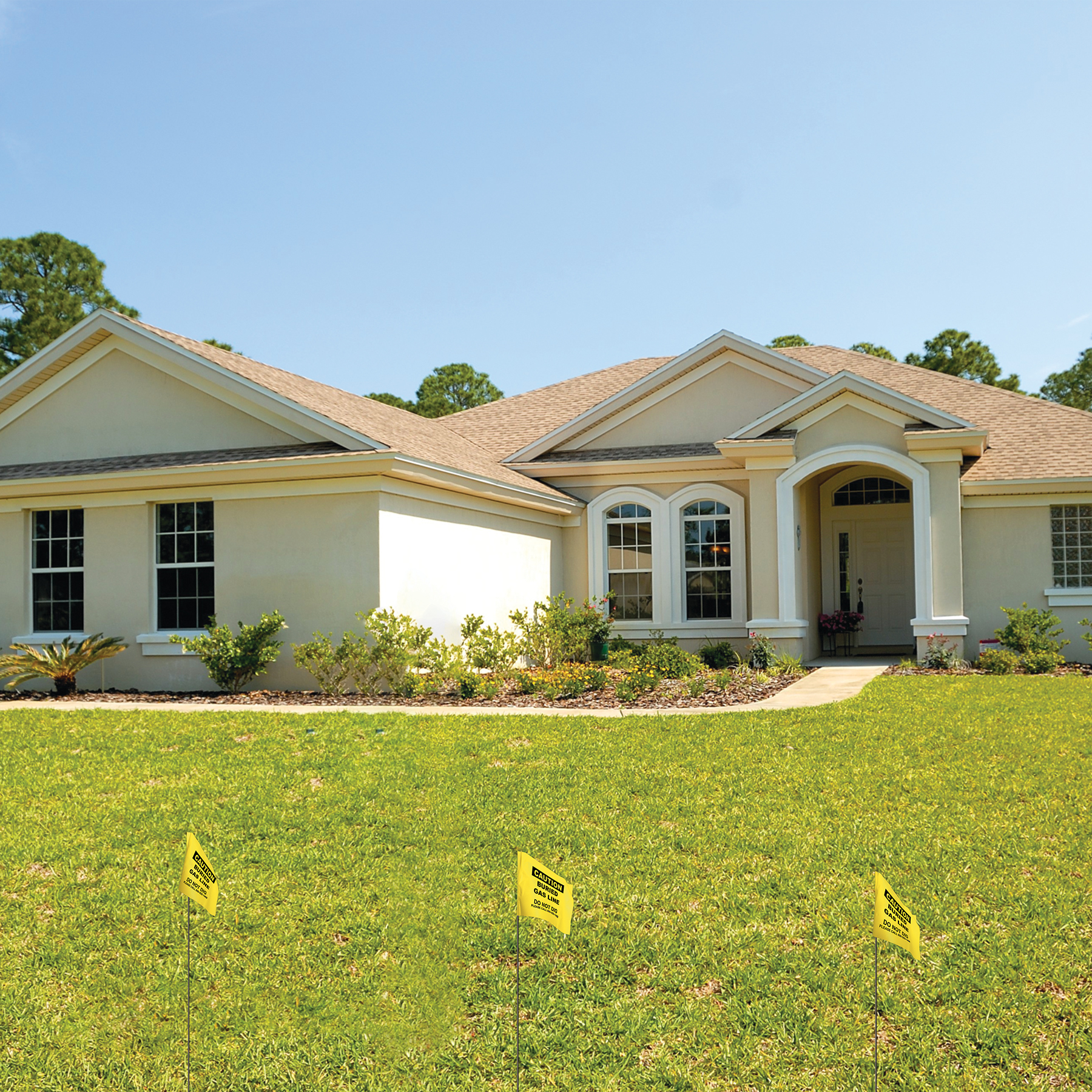 1-Color 4" x 5" Custom High Gloss Polyethylene Marking Flag with 21" Wire Staff 5