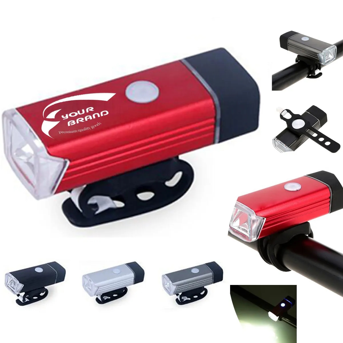 LED Rechargeable Bike Headlight Adjustable Night Light 2