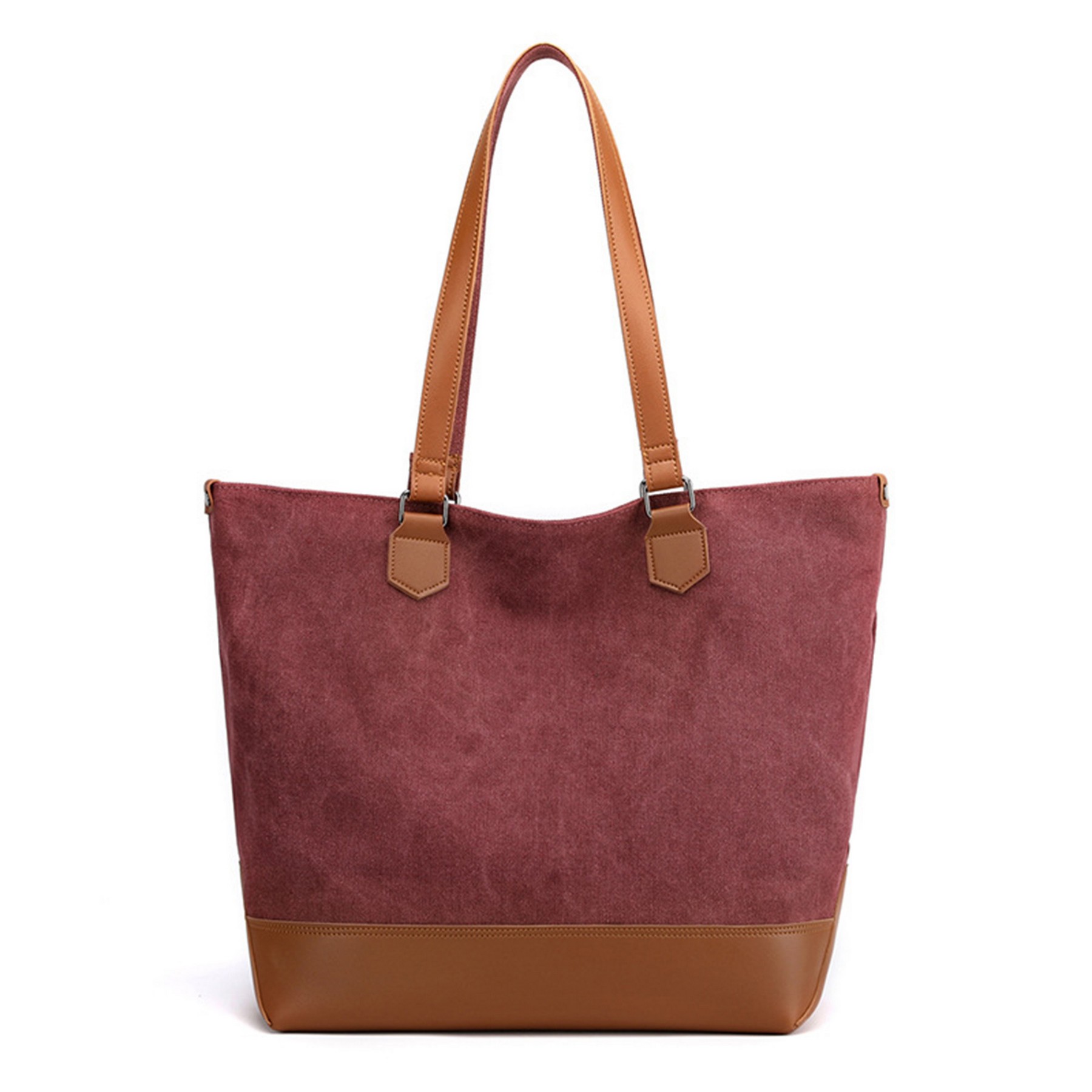Canvas Tote Bag With Pu Leather, custom tote bag with logo imprint 2
