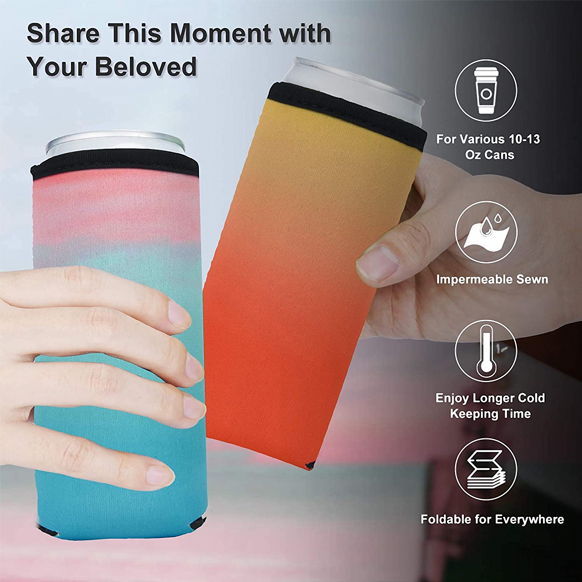 12oz Personalized Neoprene Cup Sleeve with Custom Logo 4