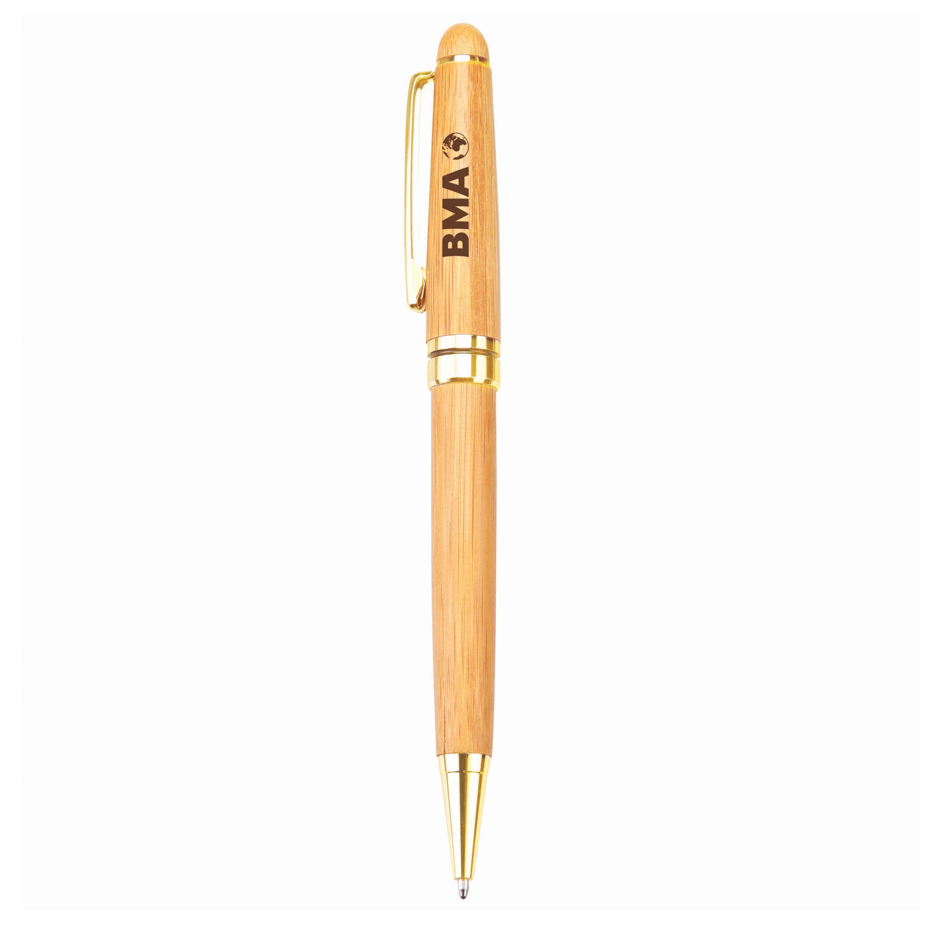 Gold Solstia Bamboo Twist Ballpoint Pen