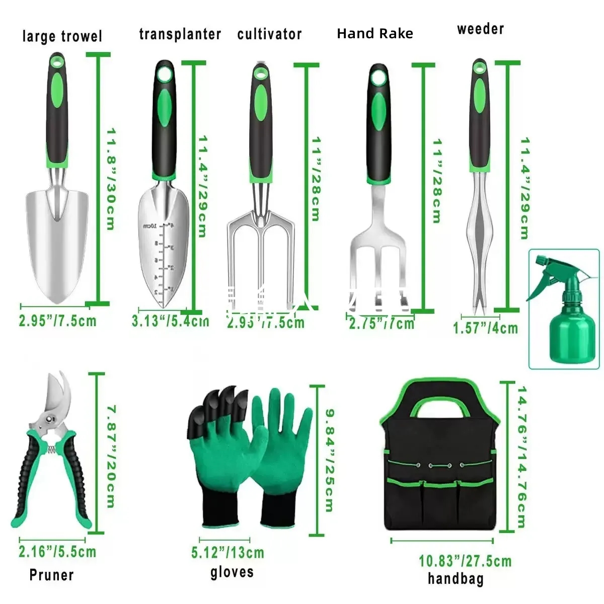 9pcs Aluminum Alloy Steel Hand Tool Starter Kit with Bag 2