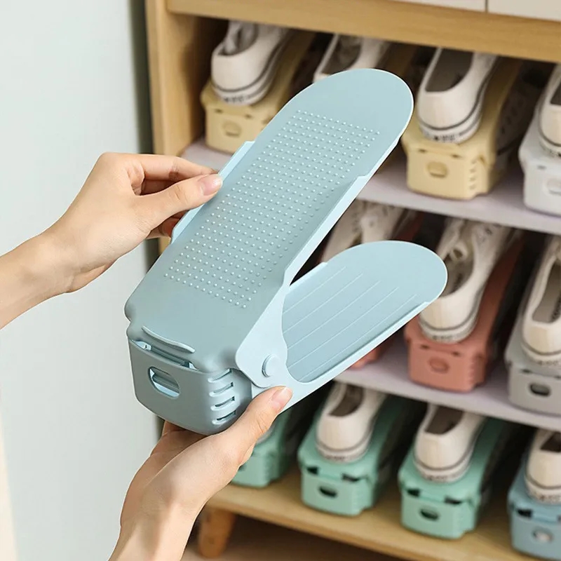 Adjustable Double-layer Plastic Shoe Rack 1
