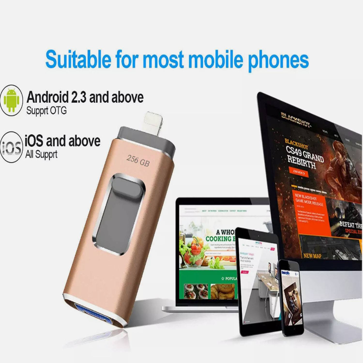4-IN-1 Multi-function mobile phone USB flash drive 7