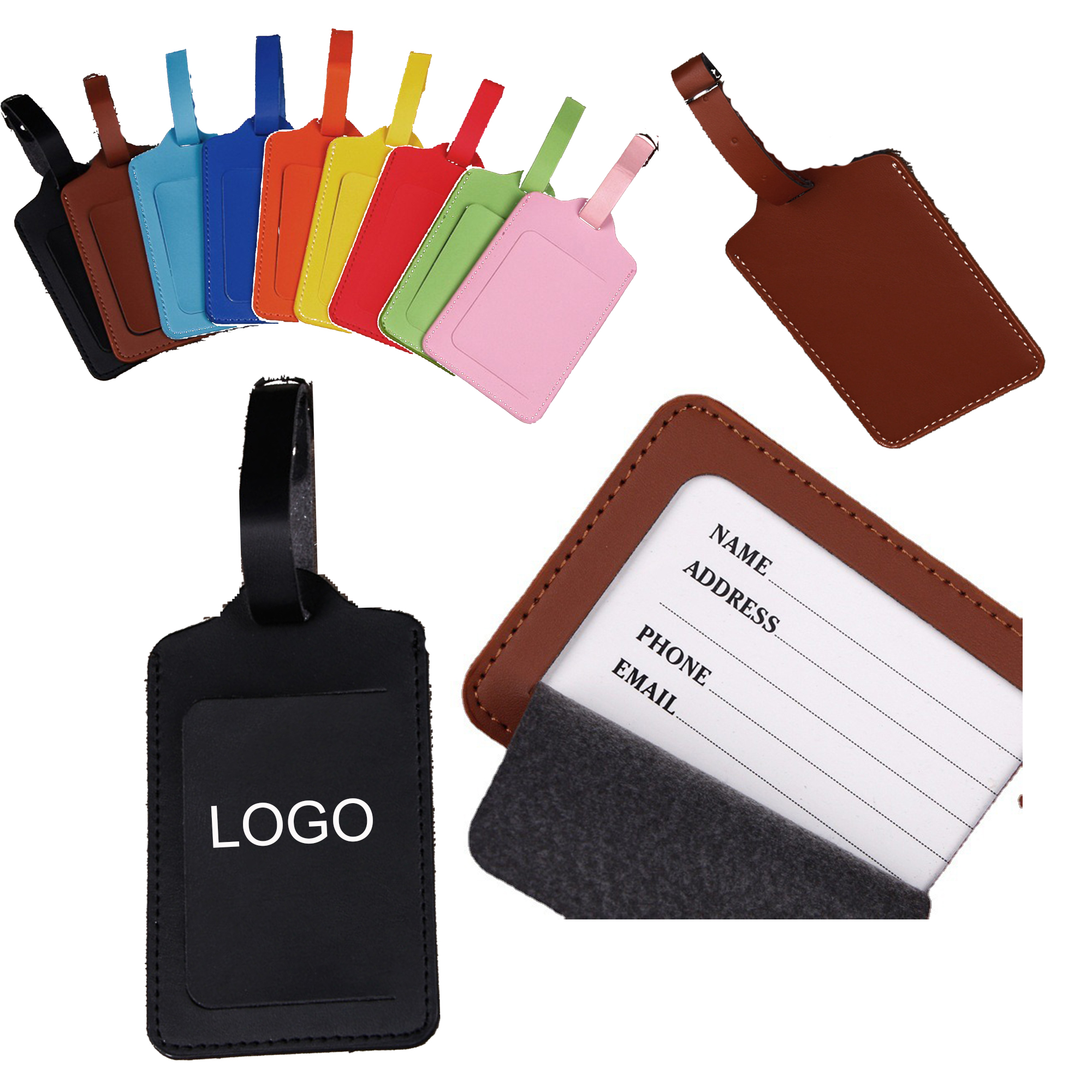 Custom Vegan Leather Luggage Tag 2