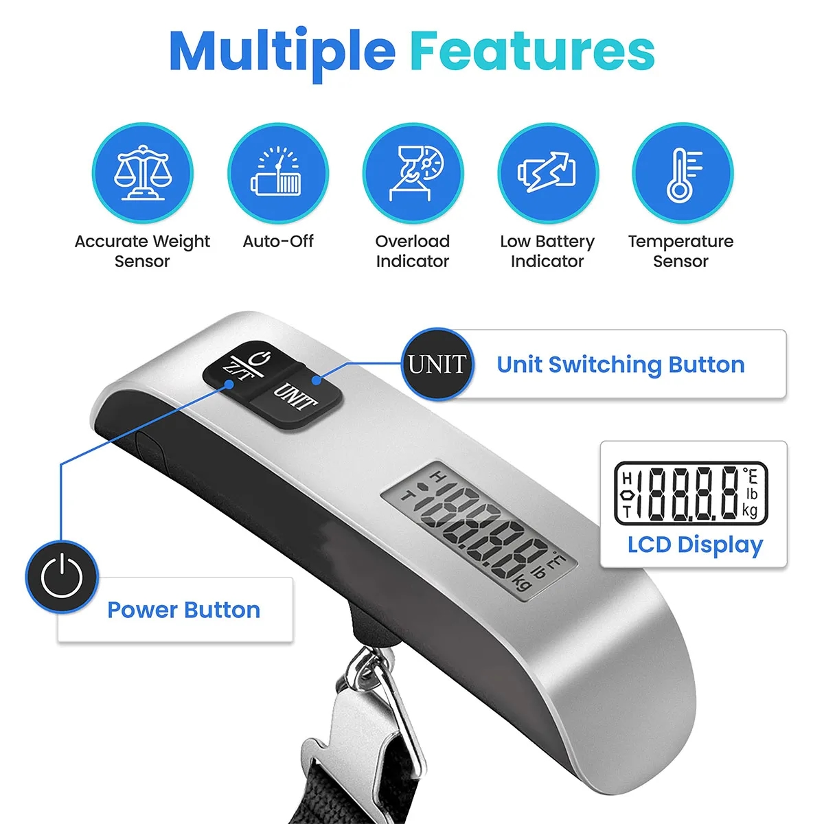 Portable Handheld Digital Scale with Temperature Sensor 6