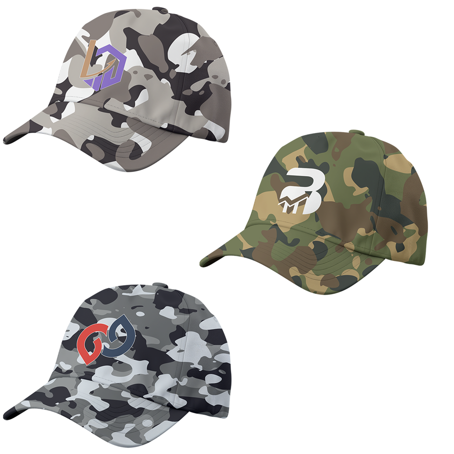 Premium Stock Cotton 6-Panel Structured Camo Cap w/ Metal