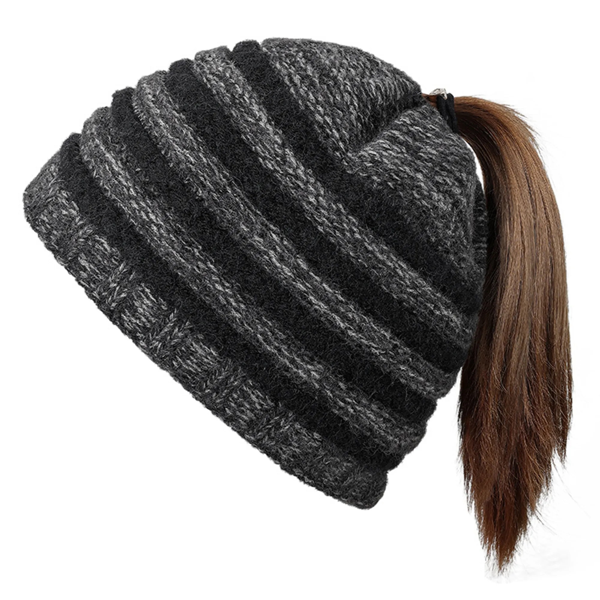 Warm Knit Ponytail Hat 16