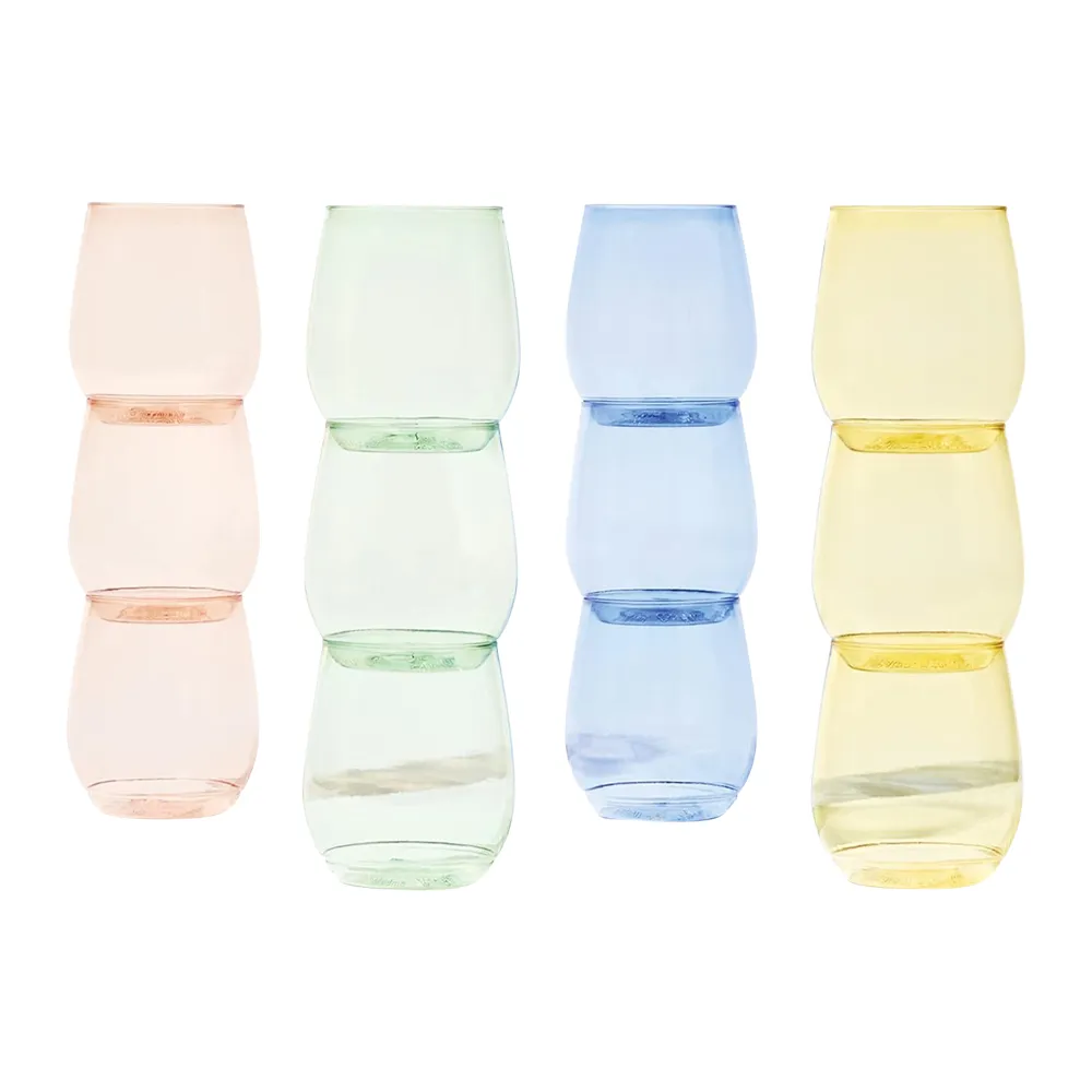 14oz. Stemless Plastic Wine Glass 2