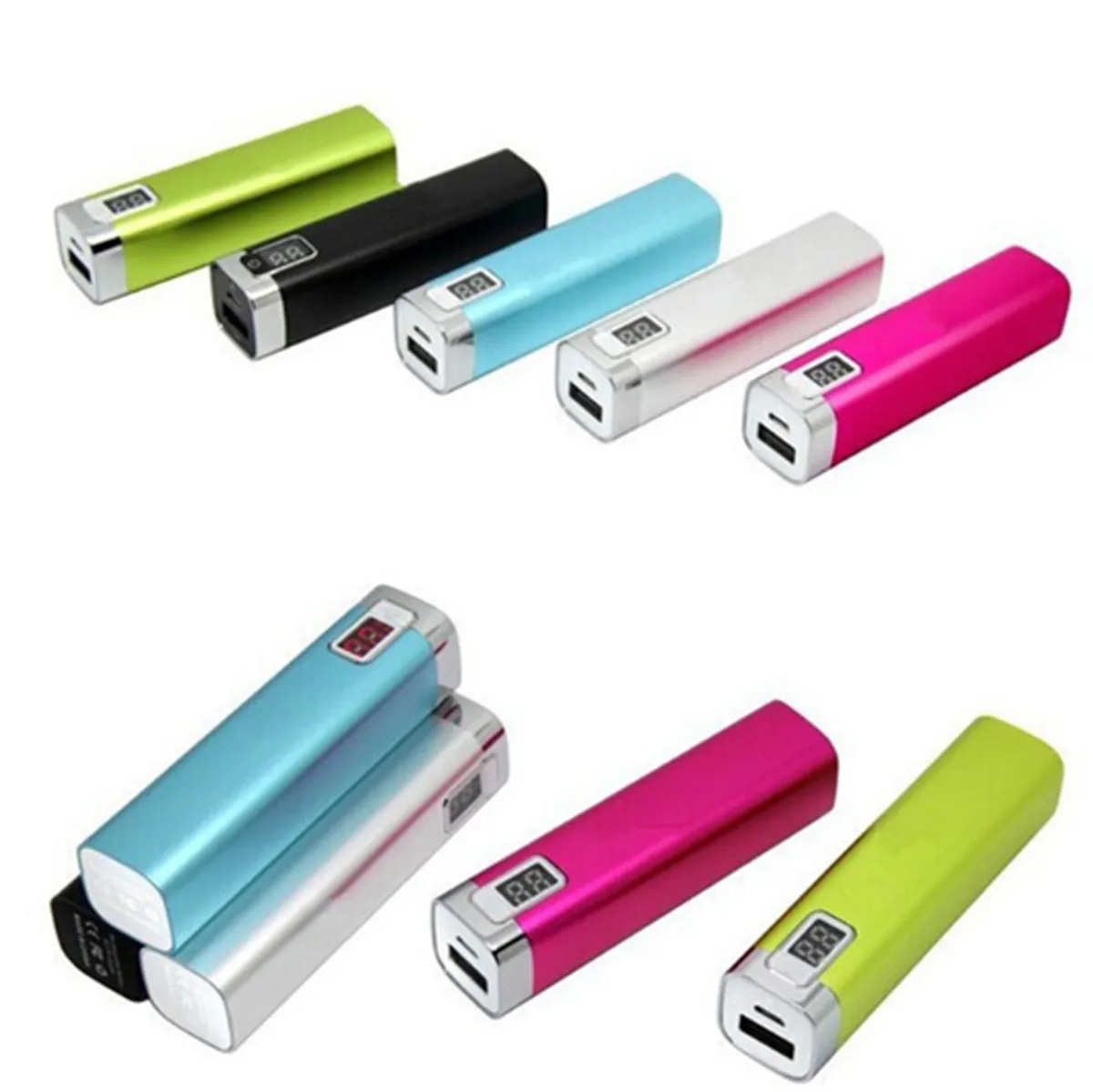 2600 mAh Mini Aluminium with LED Display Portable Power Bank 7
