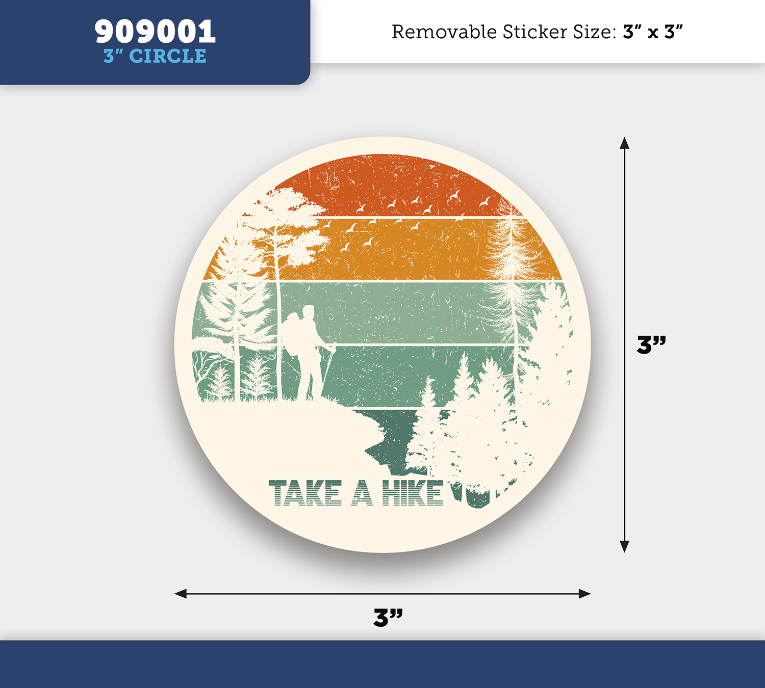 Circle - Permanent Outdoor Sticker - 3" Diameter 2
