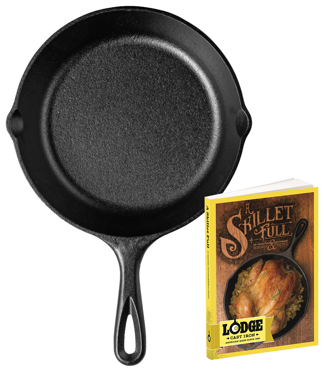 Lodge® 8" Cast Iron/Skillet Full Cookbook Gift Set 8