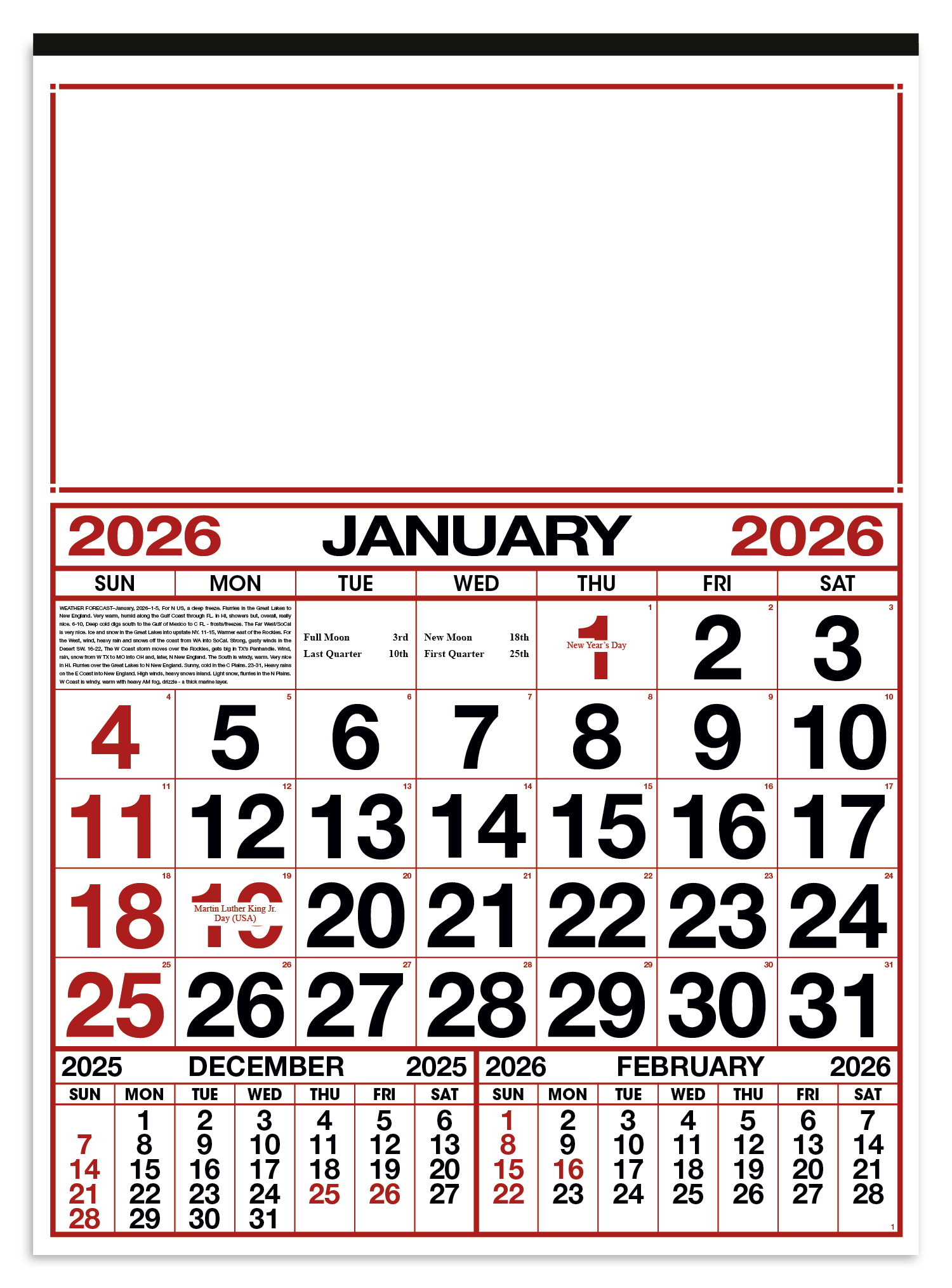 Skinner & Kennedy® Commercial 12-Sheet Calendar 10