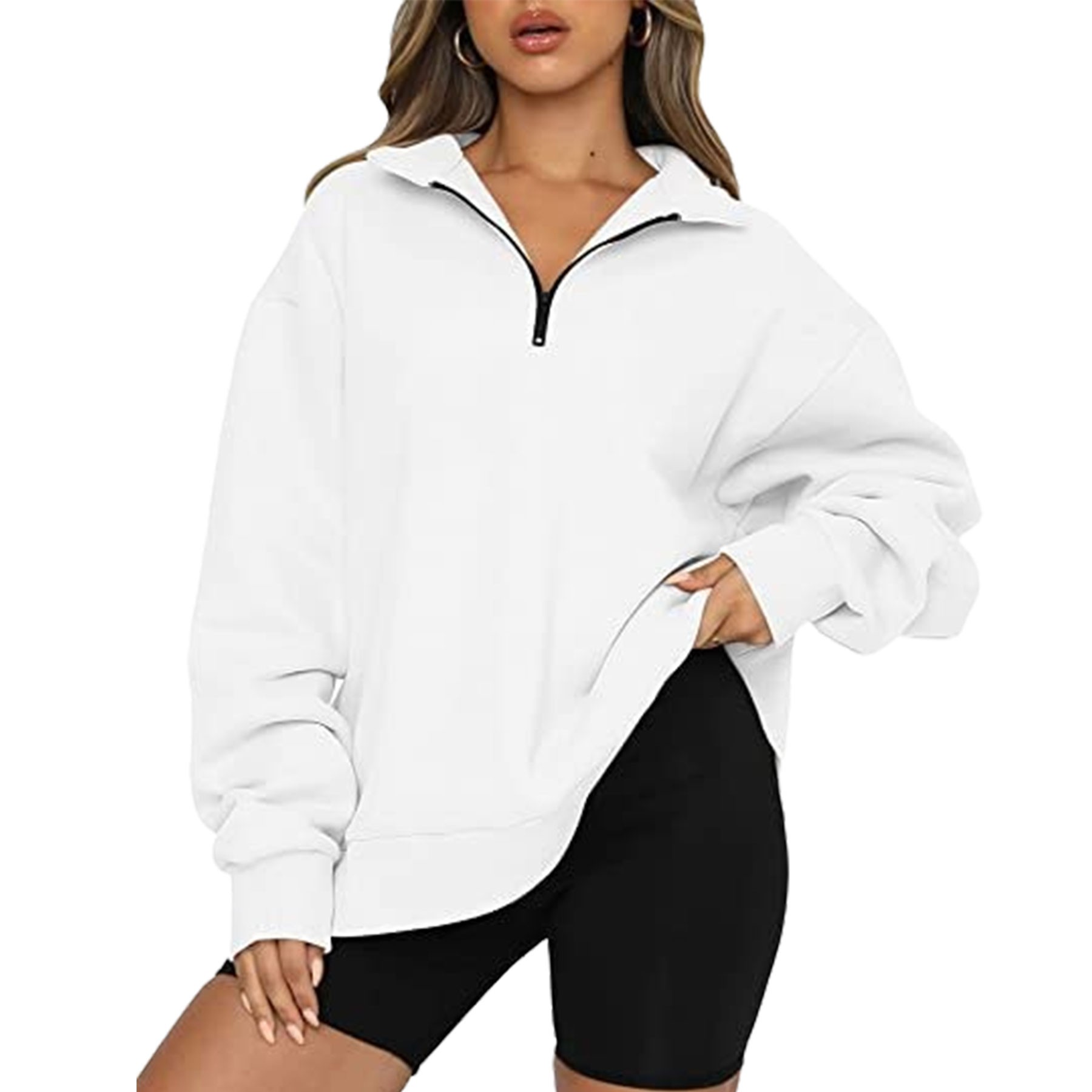 Women's Fleece Pullover With Quarter Zip 8