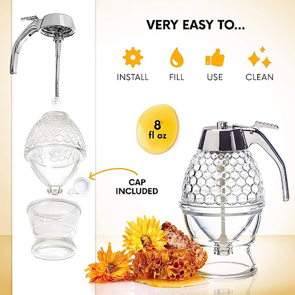 No-drip glass honey dispenser 2