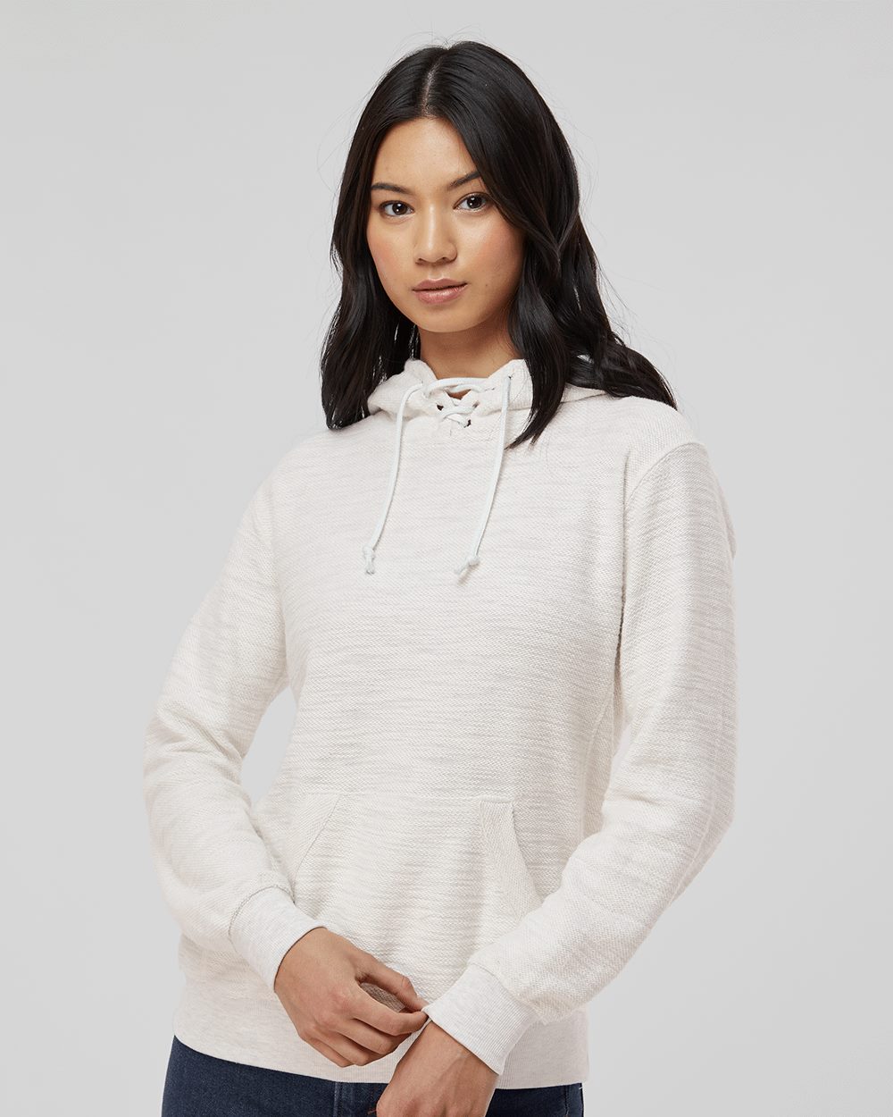 Women's French Terry Sport Lace Scuba Hooded Sweatshirt - 8694 19