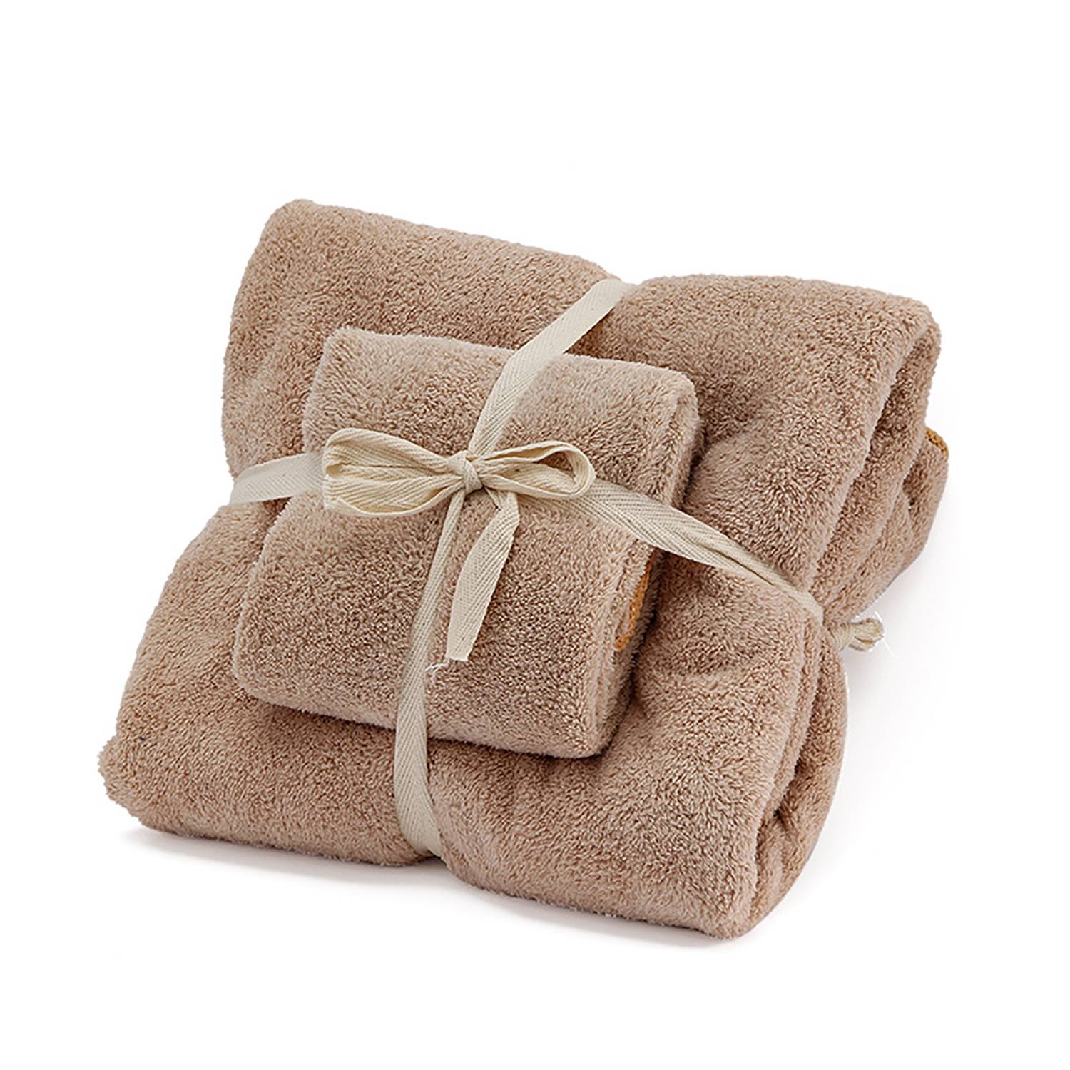 2 Pcs Coral Fleece Bath Towel Set 6