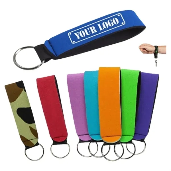Neoprene Wristlet Keychain Lanyard - Anti-Loss Design 1