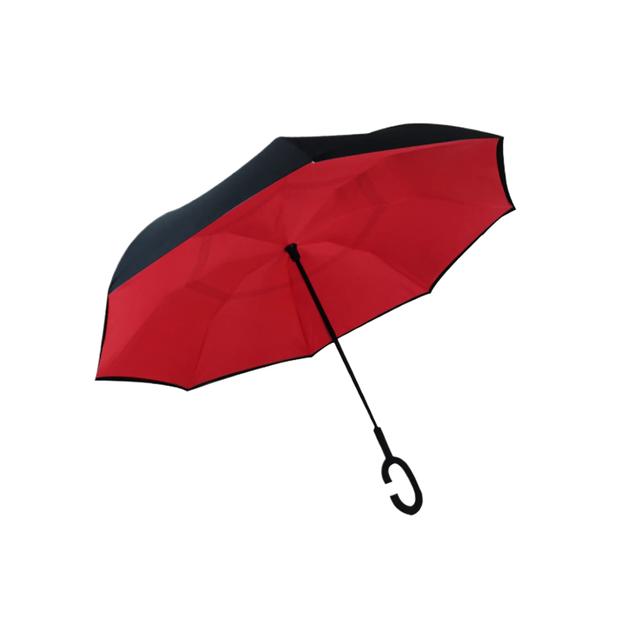 MOQ20 8 Rib C Handle Double Layer Reverse Umbrella 7