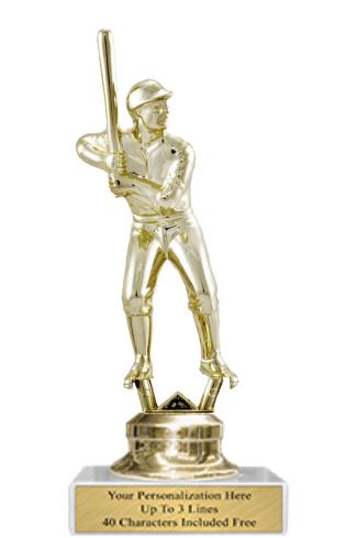 Trophy: 7", 2x3 white marble base, Figure 1
