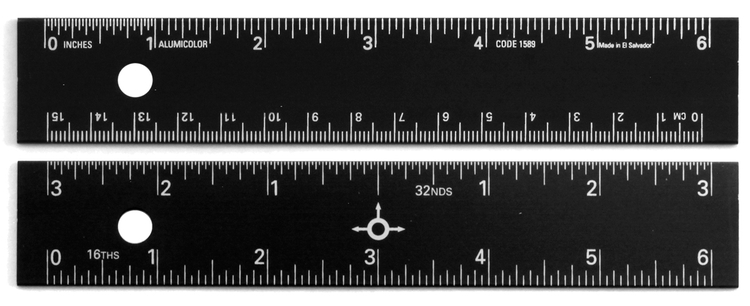 6" Straight Edge Aluminum Ruler with Center-Finding Back 5