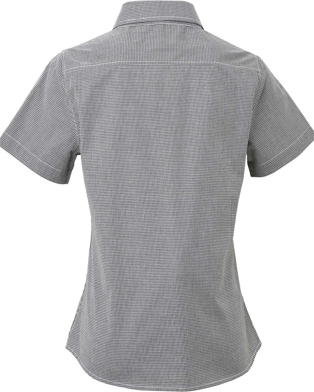 Women's Microcheck Gingham Short Sleeve Cotton Dress Shirt - RP321 30