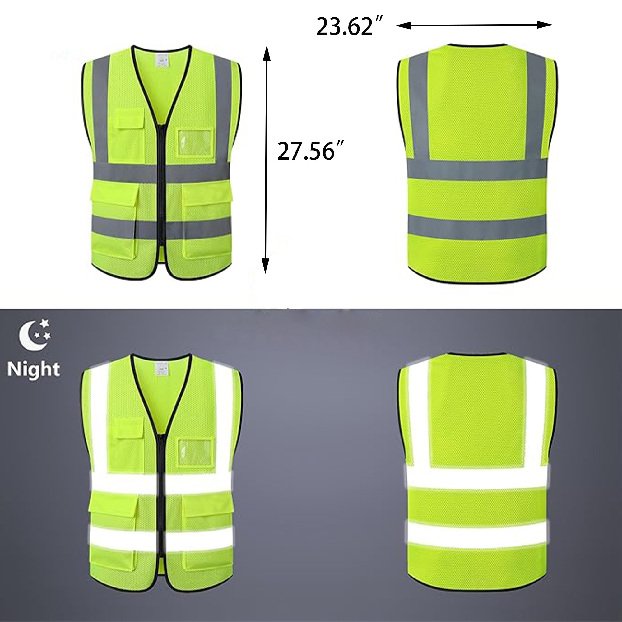High Visibility Safety Vest With Reflective Strips 3