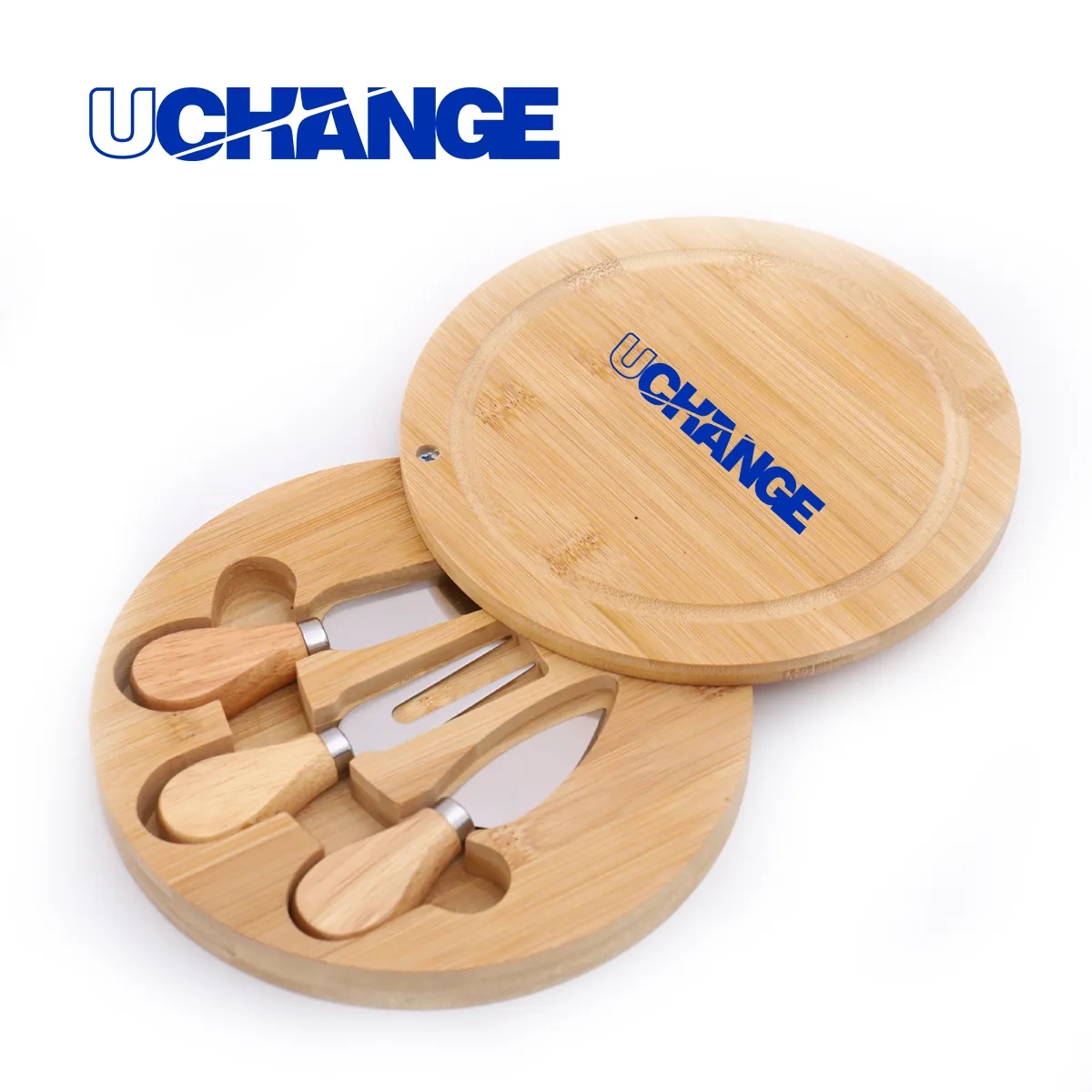 Bamboo Cheese Board Set With Slide-Out Tool Drawer 5