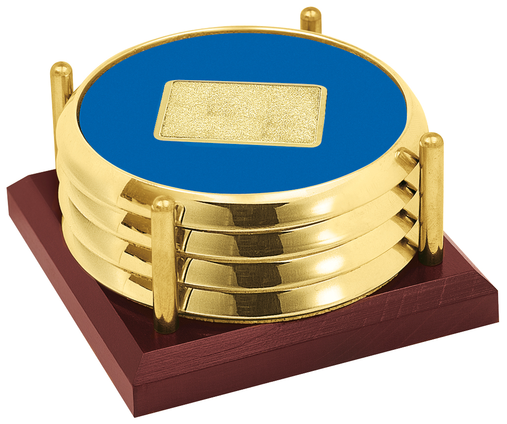 JAFFA® Four Coasters with Solid Cherry Tray 18